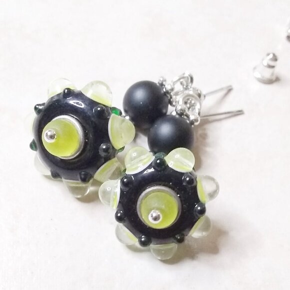 Knobby Nubby Handmade European Charm Beads! Sexy One-of-a-kind Dangle Earrings! - Picture 1 of 7